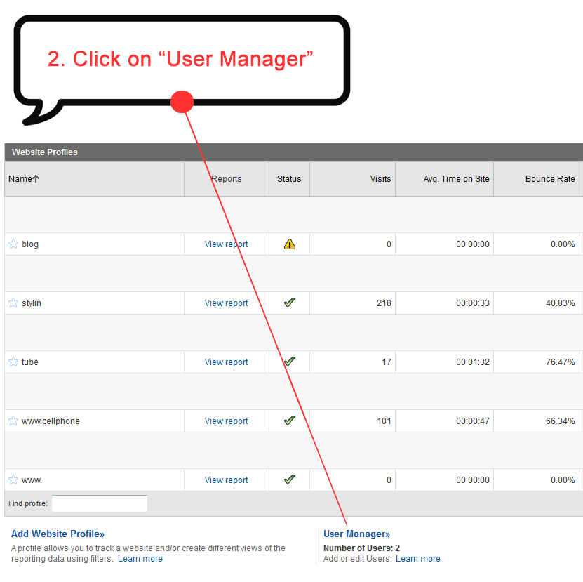 click on User Manager