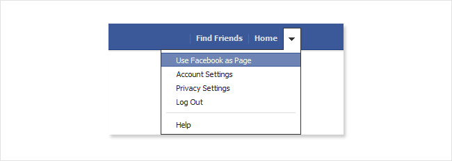 use Facebook as a page