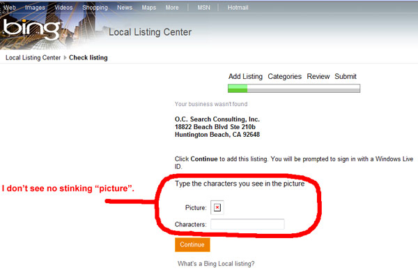 Bing Local Center Is Broken