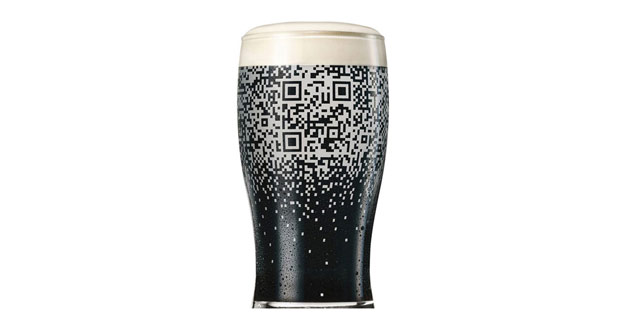 guiness beer spilling suds qr code